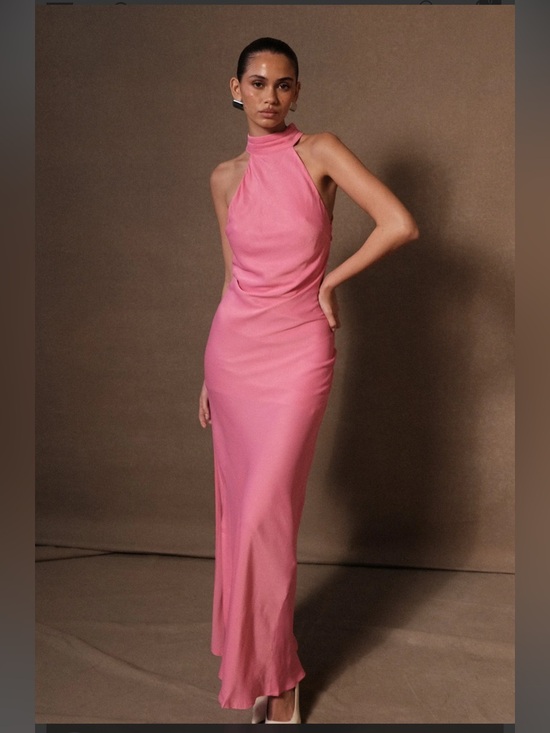 Meshki Dresses & Skirts - Meshki Claire Satin Drape Back Maxi Dress XS NWT